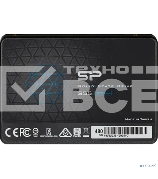 Накопитель SSD Silicon Power Slim S55, 480Gb, SATA, 2.5