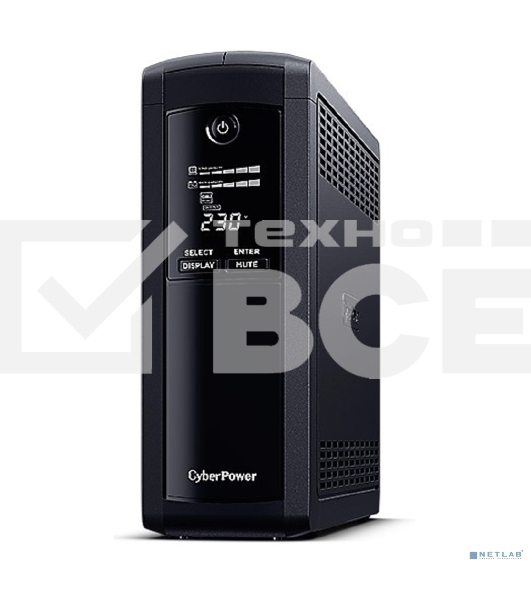 Источник бесперебойного питания UPS CyberPower VP1200EILCD  Line-Interactive 1200VA/720W USB/RS-232/RJ11/45  (4 + 4 IEC С13)