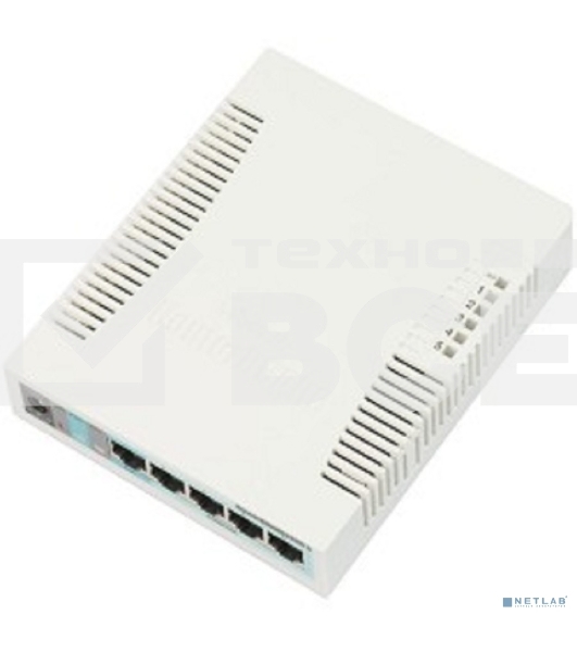 Сетевой коммутатор MikroTik RB260GS RouterBOARD 260GS 5-port Gigabit smart switch with SFP cage, SwOS, plastic case, PSU