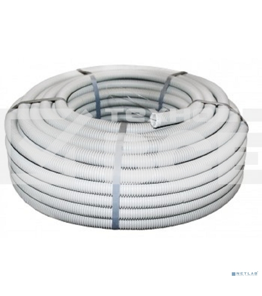 Труба EKF tg-z-20-t ПВХ гибкая гофр. d 20 мм, тяжелая с протяжкой, 100 м, серый EKF PROxima бухта 100 м