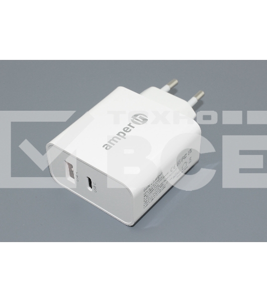 Блок питания (сетевой адаптер) Amperin USB-C (YDS-TC065-011PK) 65W, белый