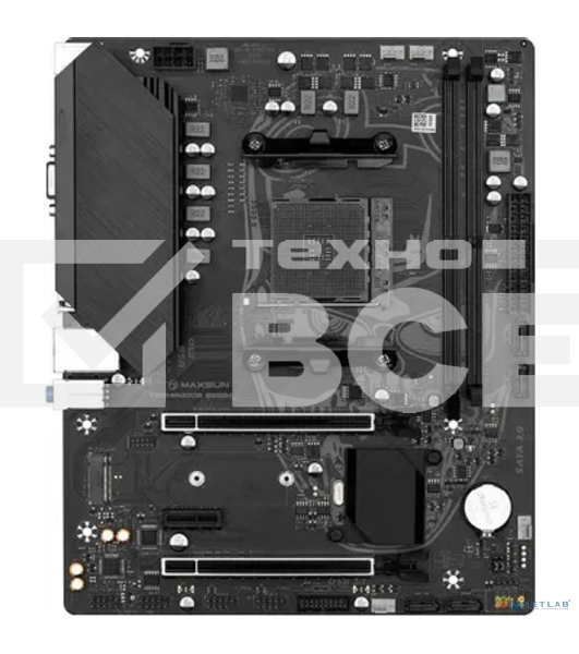 Материнская плата Maxsun Terminator B550M, AM4, AMD B550, 2xDDR4, 4xSATA, 1xM.2, 1xPCI-E 4.0 x16, 1xPCI-E 3.0 x4, 1xPCI-E 3.0 x1, 1xHDMI, 1xVGA, 1x 1Gb LAN, 2xUSB-A 3.2 Gen 1, 4xUSB-A 2.0, 3x3.5 мм, 5.1, M-ATX