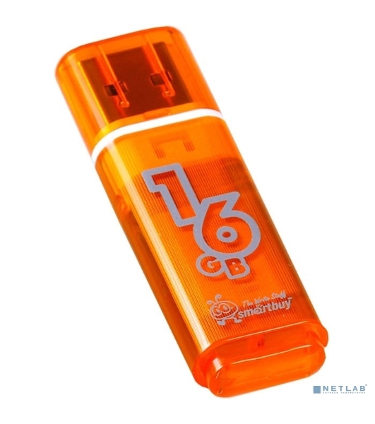 Флешка USB Smartbuy Glossy series Orange (SB16GBGS-OR), 16Gb, USB 2.0, R/W 25/15, оранжевый