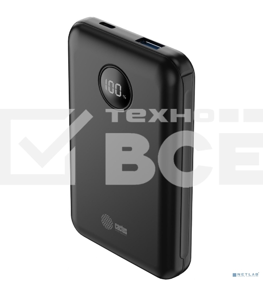 Портативный аккумулятор Cactus CS-PBFSOA-10000 10000mAh 22.5W 4.5A USB-A/USB-C черный