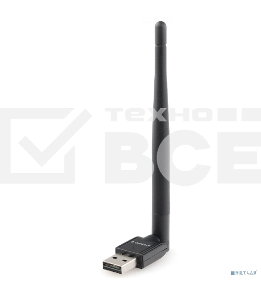 Сетевой адаптер Gembird WiFi 150 Мбит, с антенной, USB, 802.11b/g/n, RTL8188 (WNP-UA-010)
