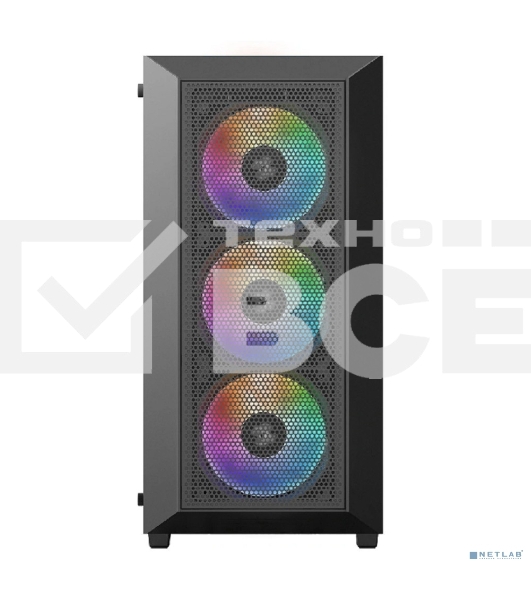 Компьютерный корпус XASTRA A406 4ARGB Black ATX/Mesh/tempered glass/4x120мм ARGB PWM fans/A406-4FC12A