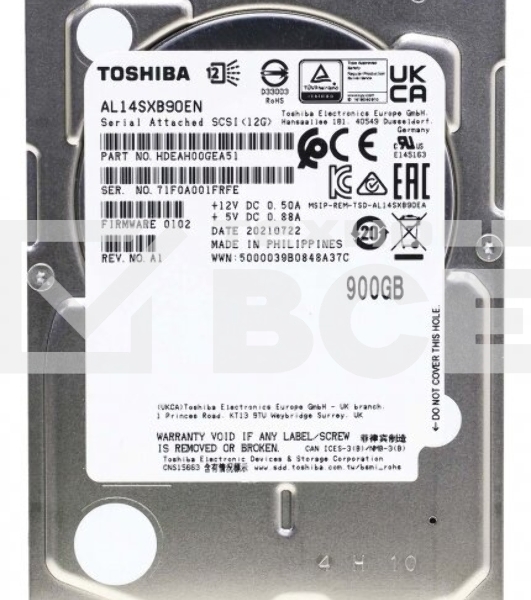 Жесткий диск HDD Toshiba SAS 12Gbit/s 900Gb 2.5' 15K RPM 128Mb