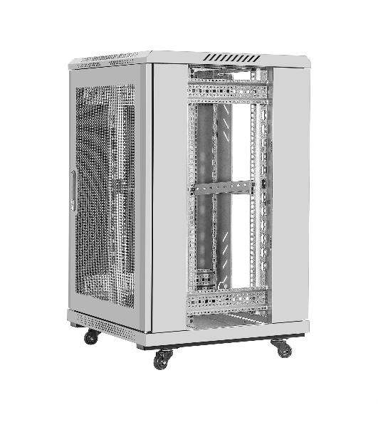 Шкаф телекоммуникационный 19' напольный 18U ExeGate EC-FS-18U.600.600.G.GREY (19”, 18U, 600x600x987mm (ШхГхВ), передняя дверь закаленное стекло, задняя перфорированная дверь, съемные боковые панели, пыле- и влагозащита IP20, встроенный вентиляционный модуль, 1 полка в комплекте, серый RAL 7035, 3 коробки)