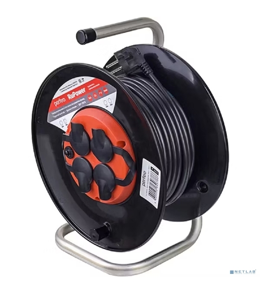 удлинитель на катушке Perfeo без заземления 'RU POWER',PF_B4678 (30м 4гн с т/з 16А ПВС 3х1,5 IP44 (РБК16))
