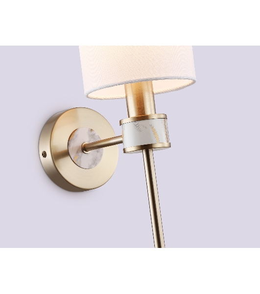 Настенный светильник Ambrella light LH72375 DBS/WH темная латунь/белый E14 max 40W 190*120*370