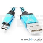 Кабель Gembird USB 2.0 Cablexpert CC-mUSB2bl1m, AM/microBM 5P, 1м, нейлоновая оплетка, алюминиевые разъемы, синий, пакет, фото2
