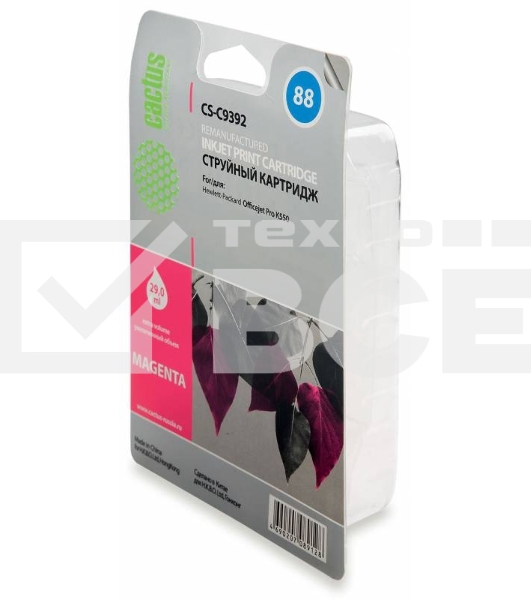 Картридж струйный Cactus CS-C9392 №88 пурпурный (29 мл.) для HP Officejet Pro K550