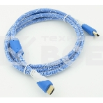 Кабель HDMI Ver.1.4 синий/белый jack HDMI19 (m)/HDMI19 (m) 1.8м феррит.кольца позолоченные контакты, фото2