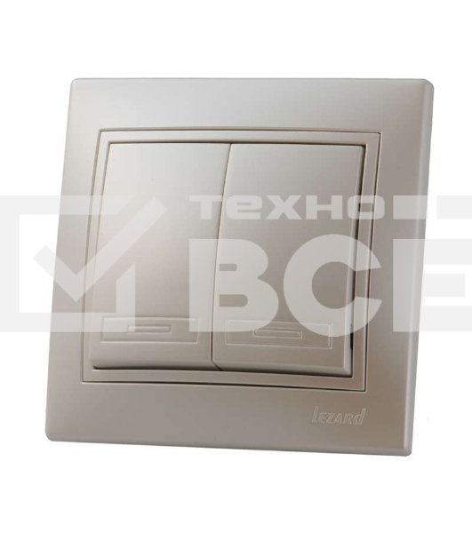 Выключатель 2-кл. СП Мира 10А IP20 жемчуж. бел. перламутр LEZARD 701-3030-101