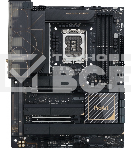 Материнская плата ASUS ProArt Z790-Creator WiFi, LGA 1700, Intel Z790, 4xDDR5, 8xSATA, 4xM.2, 1xPCIe 4.0 x4, 1xPCIe 5.0 x8, 1xPCIe 5.0 x16, 2xUSB-C Thunderbolt 4, 1xHDMI, 2xUSB-C, 2x 10Gb LAN, 6xUSB-A 3.2 Gen 2, 5x3.5 мм, 7.1, ATX