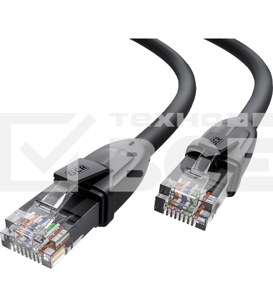 Патч-корд GCR прямой 7.5m UTP кат.6, черный, 24 AWG, ethernet high speed, RJ45, T568B, GCR-52535