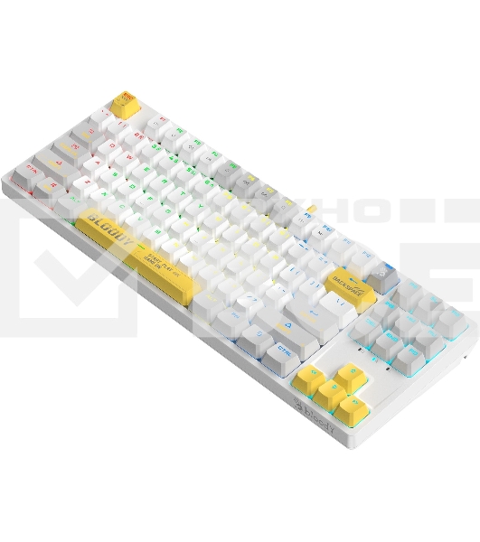 Клавиатура A4Tech Bloody S87 Energy (S87 USB ENERGY WHITE) проводная USB белый/жёлтый