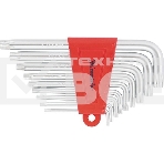 Набор ключей имбусовых TORX, 9 шт., T10-T50, CrV, короткие, сатин. Matrix, фото 1