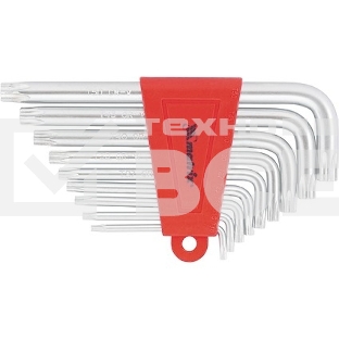 Набор ключей имбусовых TORX, 9 шт., T10-T50, CrV, короткие, сатин. Matrix