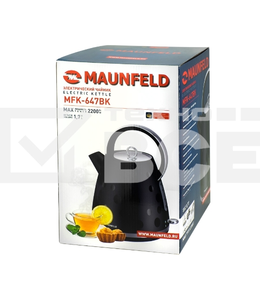 Чайник Maunfeld MFK-647BK черный с хромированными элементами