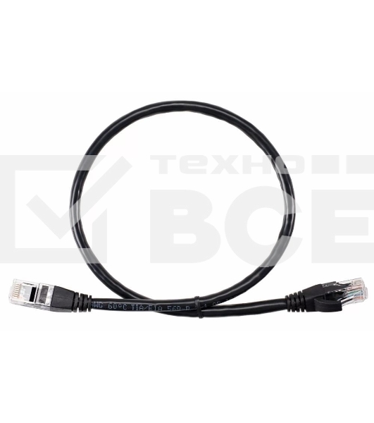 Патч-корд литой AOpen ANP612B-BK-1.5M (7/0.20) UTP кат.6 черный 1,5m