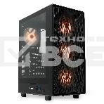 Компьютерный корпус  HSPD M510, Mesh Mid Tower, черный, TG, 0.5 SPCC, 4x120mm ARGB ATX, mATX, mITX 180/280/160mm 1x2.5