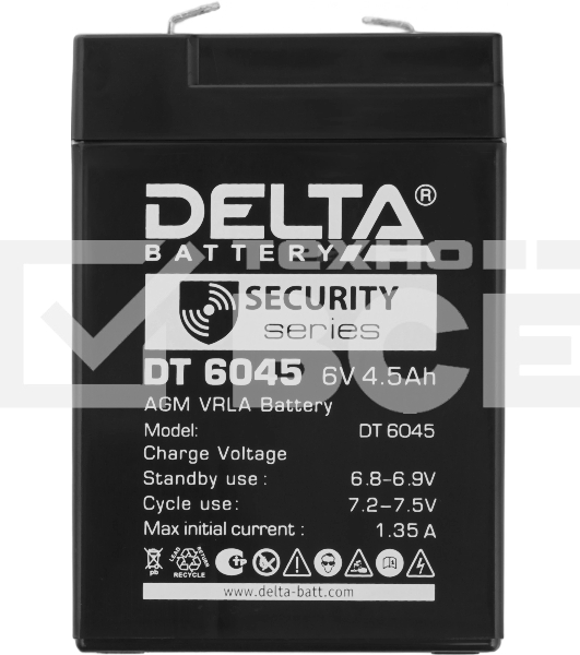 Батарея Delta DT 6045 (6V, 4.5Ah)