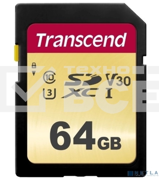 Флеш карта SD 64GB Transcend SDХC UHS-I U3, MLC