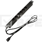 Блок распределения питания Rexant для 19' шкафов, горизонтальный, 6 розеток СЕЕ 7/4, 10A, без выкл, алюм корп, шнур 2м, вилка C14, фото6