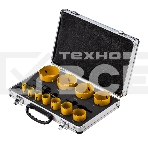 Набор коронок Bimetal (14, 20, 22, 25, 30, 35, 40, 51, 60, 64, 67), 16 предметов, металлический кейс Kranz, фото 1