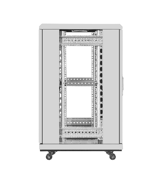 Шкаф телекоммуникационный 19' напольный 18U ExeGate EC-FS-18U.600.600.G.GREY (19”, 18U, 600x600x987mm (ШхГхВ), передняя дверь закаленное стекло, задняя перфорированная дверь, съемные боковые панели, пыле- и влагозащита IP20, встроенный вентиляционный модуль, 1 полка в комплекте, серый RAL 7035, 3 коробки)