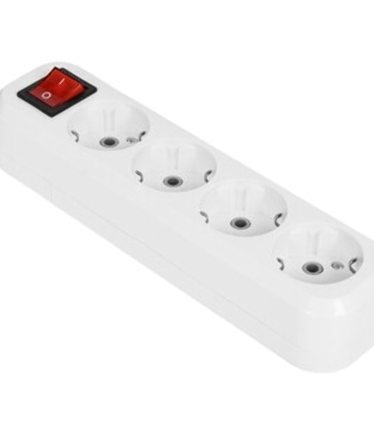 Колодка Smartbuy SBE-16-4-00-Z 4 гнезда 16А/3,5 кВт с заземлением