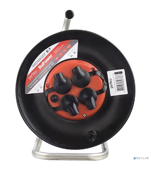 удлинитель на катушке Perfeo без заземления 'RU POWER',PF_B4678 (30м 4гн с т/з 16А ПВС 3х1,5 IP44 (РБК16))