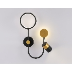 Настенный светодиодный светильник со сменной лампой Ambrella light FL51602/3 BK/GD черный/золото 11W 4200K+GU10 424*275*100, фото4