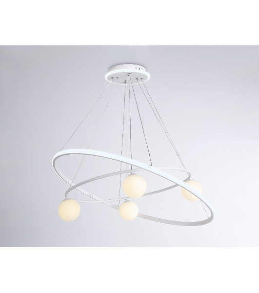 Светильник Ambrella light FL66326/1+4 WH белый 92W 3000K-6400K+G9/4 D800/600*1200 (ПДУ ИК)