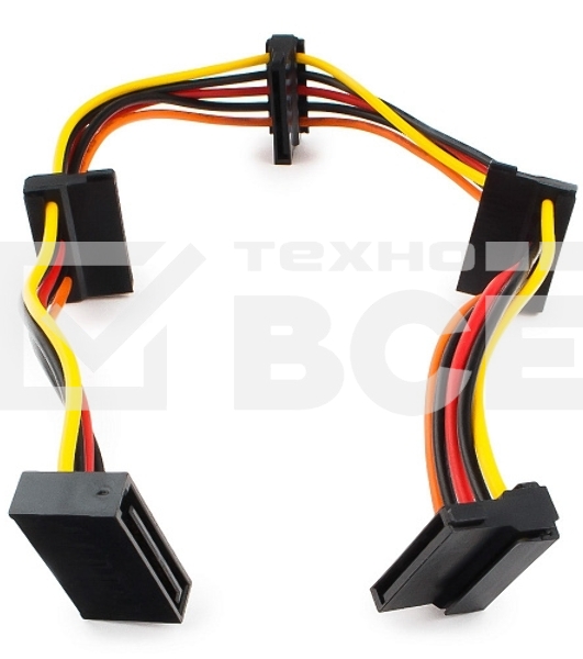 Кабель Cablexpert Кабеля питания SATA, 4x15pin(M)/15pin(F), 40см (CC-SATAMF-03)