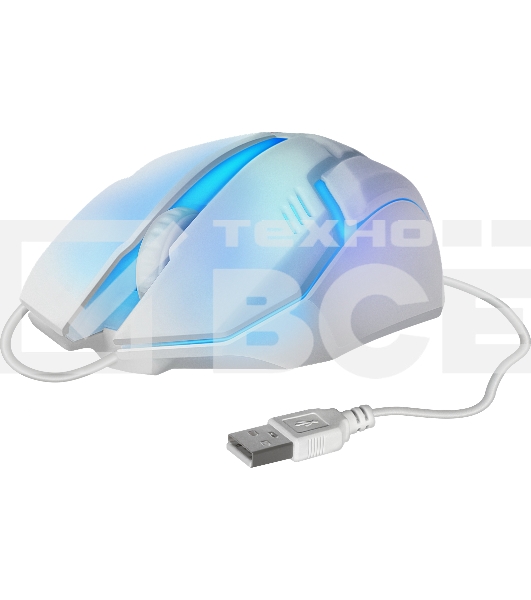 Мышь проводная Defender Cyber MB-560L белый, 1200 dpi, USB, кнопки - 3