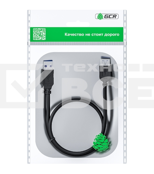 Удлинитель GCR  3.0m USB 3.0, AM/AF, черный, GCR-52702