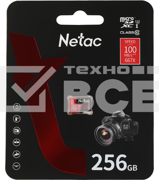 Флеш карта NeTac Карта памяти Netac MicroSD P500 Extreme Pro 256GB, Retail version card only