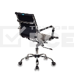 Кресло руководителя Бюрократ CH-883-LOW/BLACK черный, низкая спинка, искусственная кожа, крестовина хром, фото5