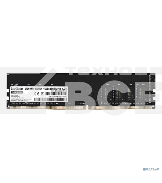 Оперативная память Exegate, DDR4, 4GB (1x4 GB), 2666 MHz, CL19, OEM