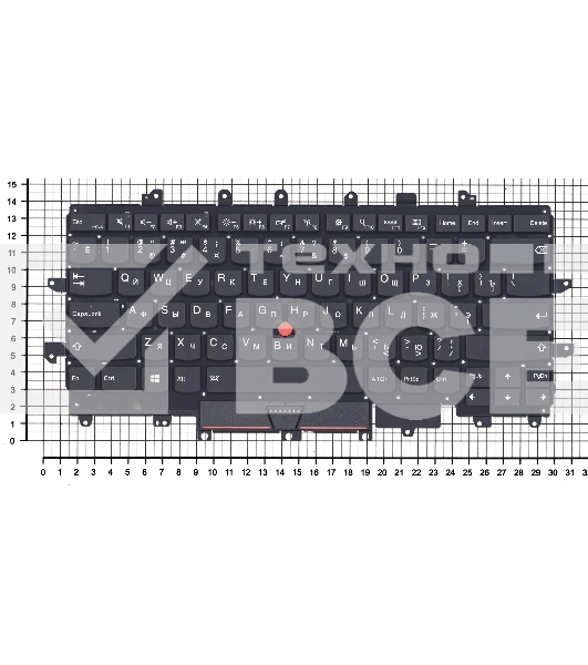 Клавиатура для ноутбука Lenovo ThinkPad X1 Carbon Gen 4 2016 черная без рамки с подсветкой