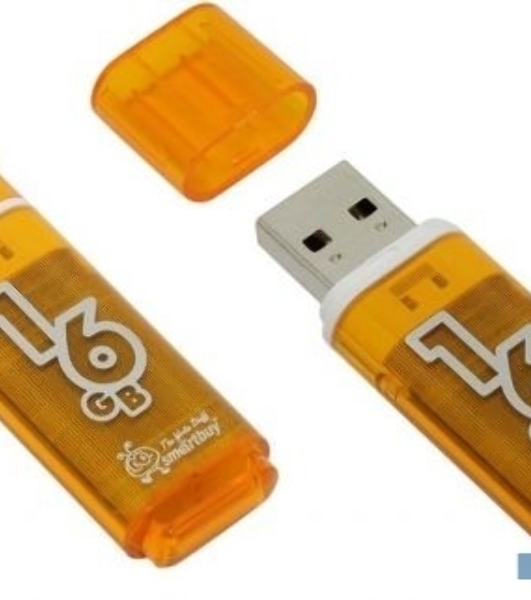 Флешка USB Smartbuy Glossy series Orange (SB16GBGS-OR), 16Gb, USB 2.0, R/W 25/15, оранжевый