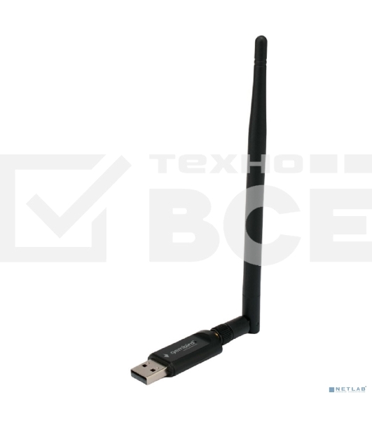 Сетевой адаптер Wi-Fi+Bluetooth Gembird WNP-UA-019, двухдиапазонный с антенной, 600Мбит, USB, 802.11b/a/g/n/a
