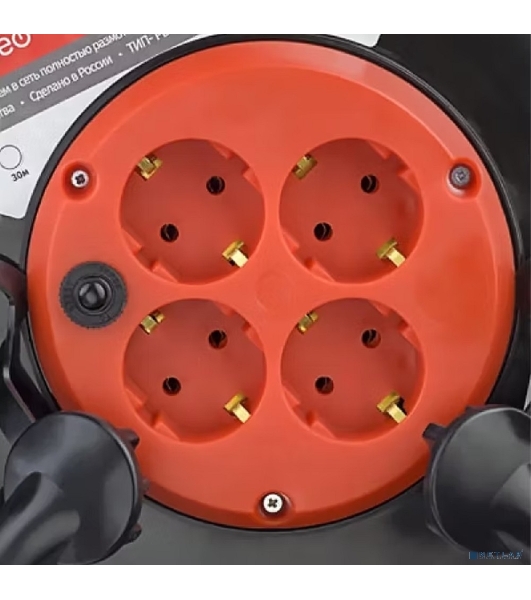удлинитель на катушке Perfeo без заземления 'RU POWER',PF_B4678 (30м 4гн с т/з 16А ПВС 3х1,5 IP44 (РБК16))