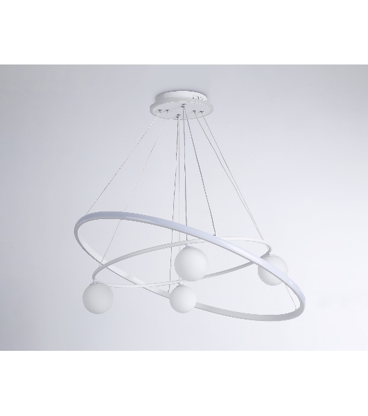 Светильник Ambrella light FL66326/1+4 WH белый 92W 3000K-6400K+G9/4 D800/600*1200 (ПДУ ИК)