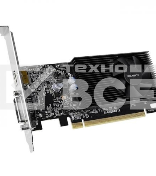 Видеокарта Gigabyte GV-N1030D4-2GL NVidia GeForce GT 1030, 2Gb DDR4/64-bit, PCI-Ex16 3.0, DVI-Dx1, HDMI2.0bx1, LP, 2-slot cooler, Retail