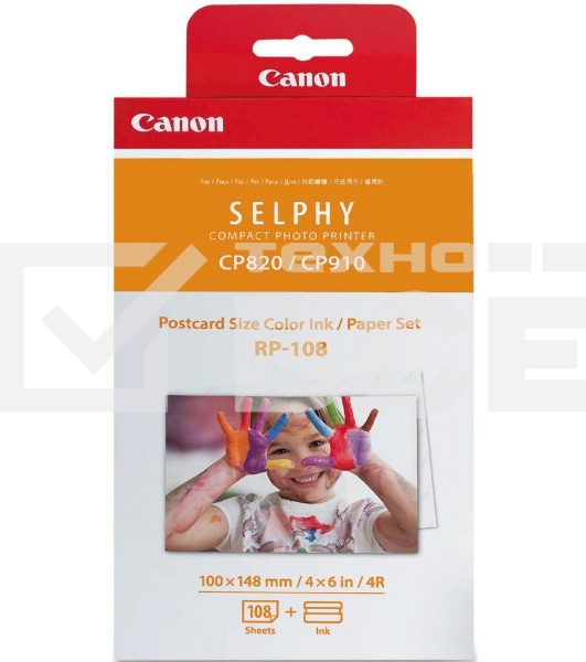 Набор Canon RP-108 (8568B001) бумага (10x15см) и цветные красители для SELPHY CP1200. 108 страниц.