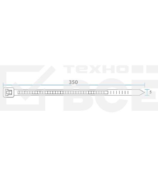 Хомут-стяжка кабельная нейлоновая Rexant 350 x4,8 мм, черная, упаковка 100 шт.