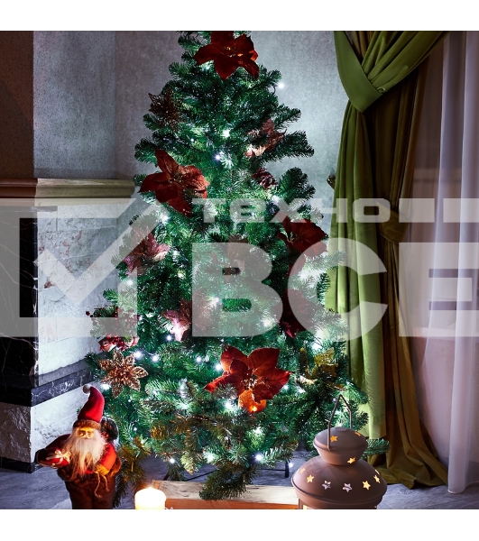 Гирлянда «Твинкл-Лайт» 20 м, темно-зеленый ПВХ, 160 LED, цвет белый